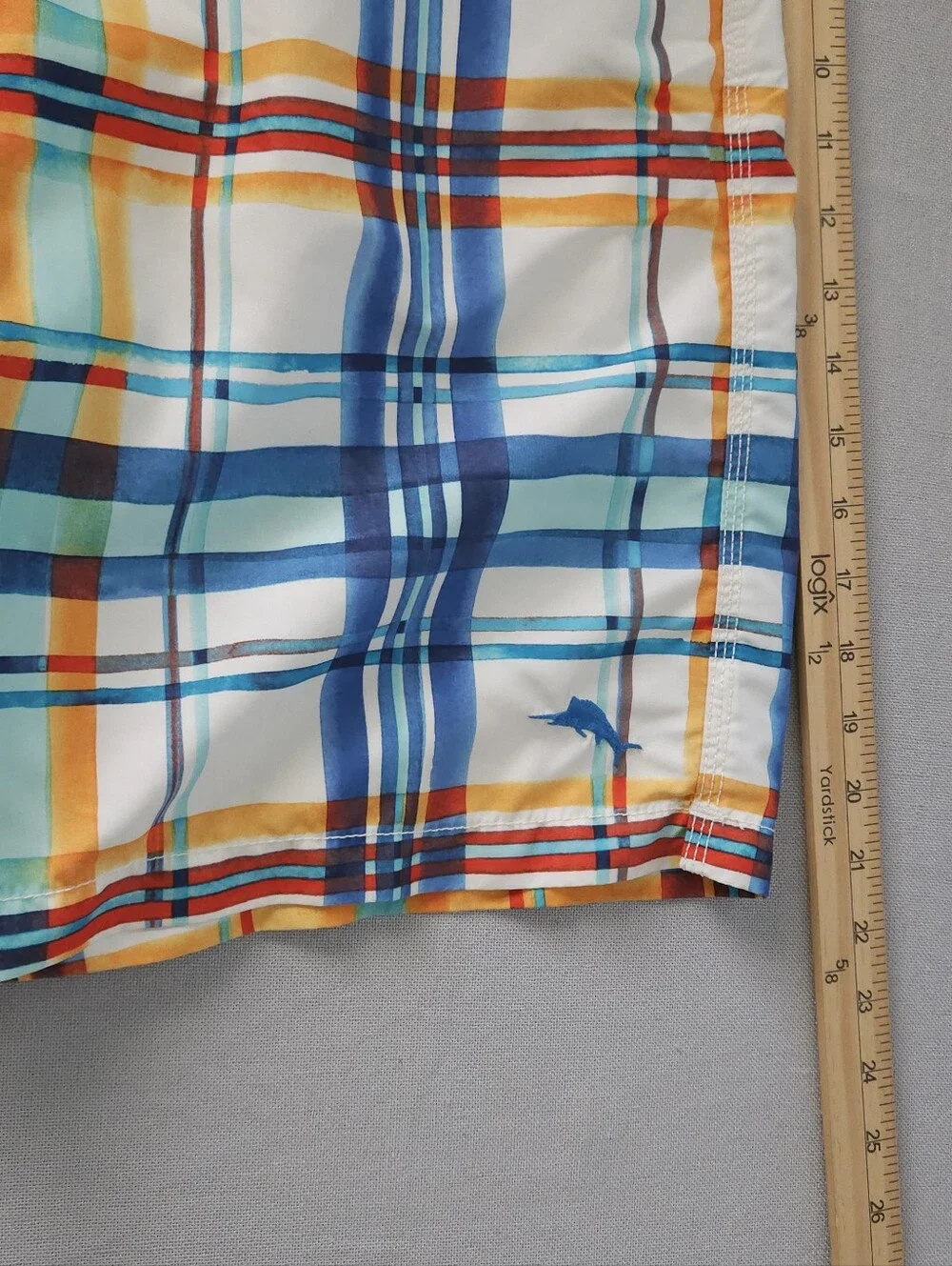 Tommy Bahama Relax Mens XL Swim Trunks Multicolor Plaid Mesh Lined Cargo‎ Board